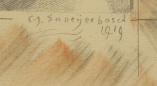 Tekening van Hollandse kunstenaar Cornelis Johannes Snoeijerbosch