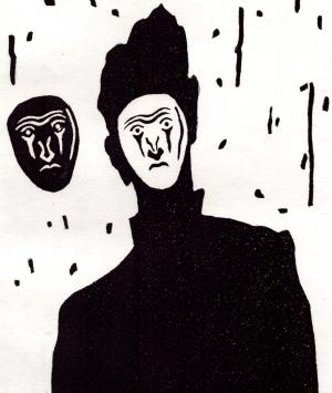 Ets van de hedendaagse kunstenaar Jan Vanriet