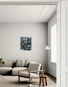 De moderne blok in de straat