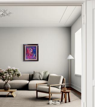 De droomdame in blauw en fuchsia