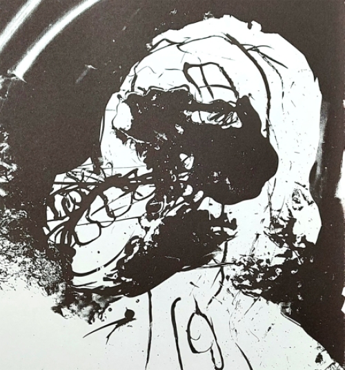 Hugo Claus  met een lithografie op 300 exemplaren