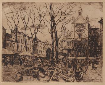 Markt te Brussel van Jean Van Cleemput