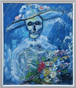 Olieverfschilderij op bord van de Belgische kunstenaar Willy Clevers