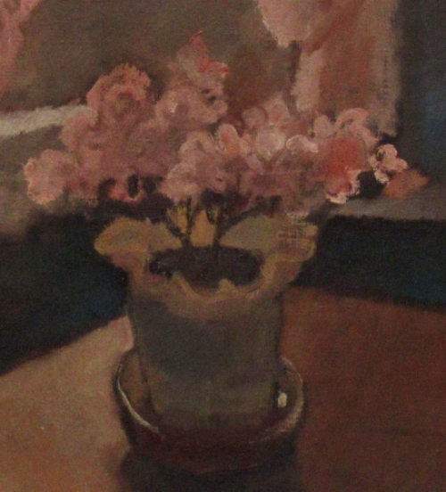 De Belgische kunstschilder Jan Cobbaert met een schilderij