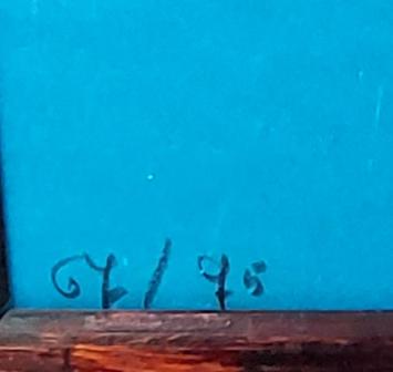 Jan Cobbaert met een Cobra achtige lithografie