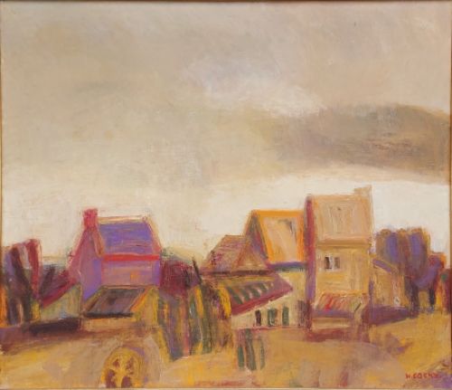 Belgische kunstschilder Marcel Cockx met een expressief schilderij