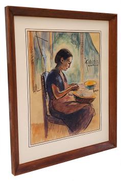 Aquarel, keukenwerk