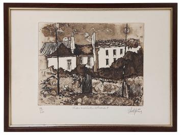 Genummerde ets van de Belgische etser André Colpin