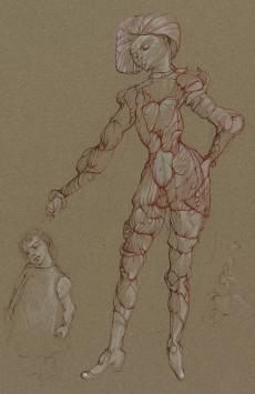 Leonor Fini met een droge naald ets uit 1981