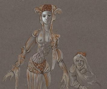 Leonor Fini met een droge naald ets uit 1981