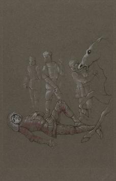 Leonor Fini met een droge naald ets uit 1981