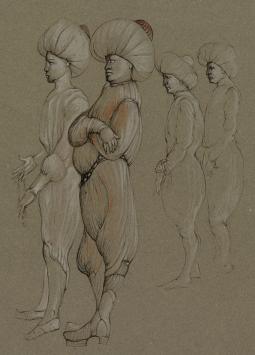 Leonor Fini met een ets uit 1981