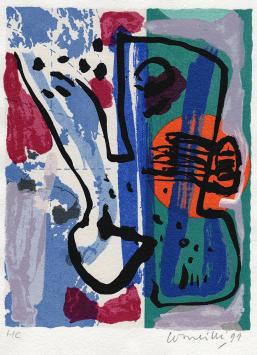 Zeefdruk Bert Schierbeek - Corneille. Een schedel vol stem.