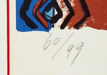 Litho van de kunstenaar Corneille in een kader