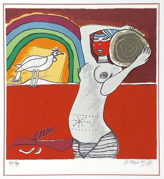 Lithographie Tribute to Léopold Sédar Senghor, poet and statesman of Senegal.