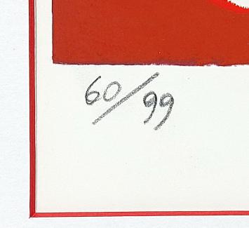 Litho van de kunstenaar Corneille in een kader