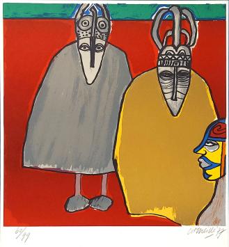 Lithograph Corneille, genummerd en gesigneerd