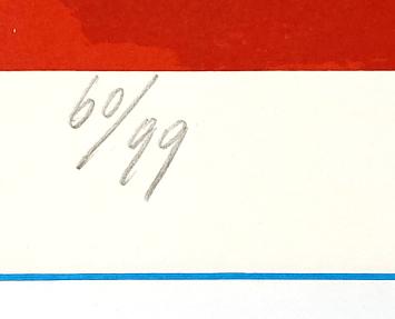 Litho van de kunstenaar Corneille in een kader