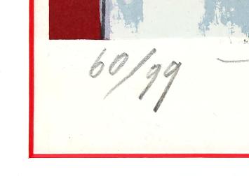 Litho van de kunstenaar Corneille in een kader