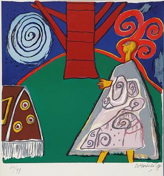 Lithograph Corneille, genummerd en gesigneerd