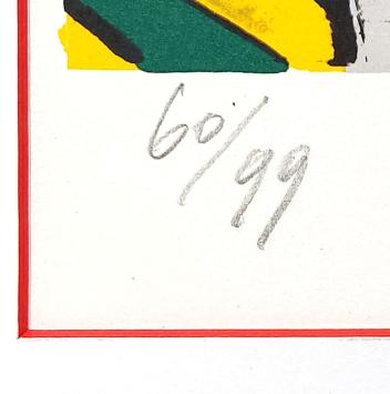 Litho van de kunstenaar Corneille in een kader