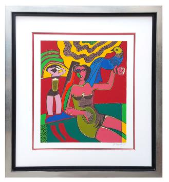 Corneille met een litho uit 1991