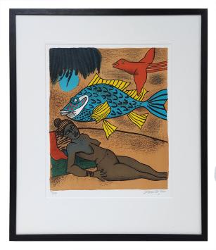 Corneille met een gesigneerde lithografie