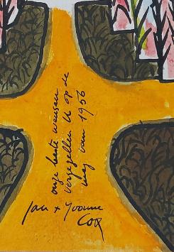 Nieuwjaar 1956 – Gouache – Jan Cox