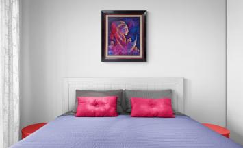 De droomdame in blauw en fuchsia