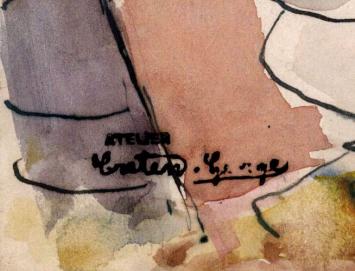 Kunstwerk op papier van Georges Creten