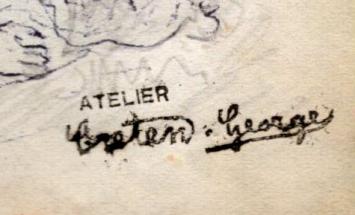 Kunstwerk op papier van Georges Creten