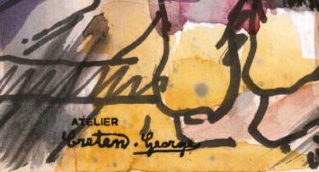 Kunstwerk op papier van Georges Creten
