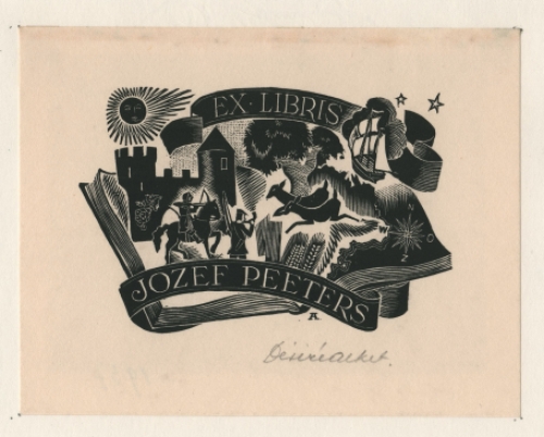 Een ex Libris Désiré Acket voor Jozef Peeters