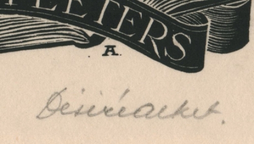 Belgische kunstenaar Désiré Acket met een grafisch werk