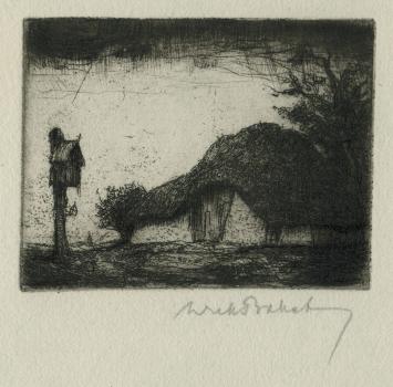 Belgische etser Dirk Baksteen met twee tekeningen