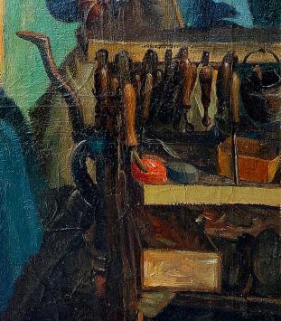 De Schoenmakers – olieverf op doek van Hippolyte Prat (1918)