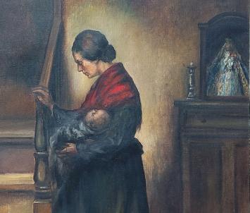 De Mechelse kunstenaar Ignace Kennis met een groot kunstwerk