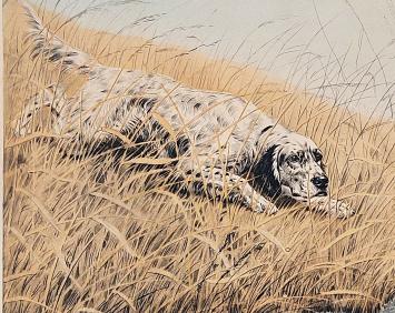 Ets jachthond met eenden van Léon Danchin