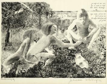 Litho van de Belgische graficus Dees de Bruyne