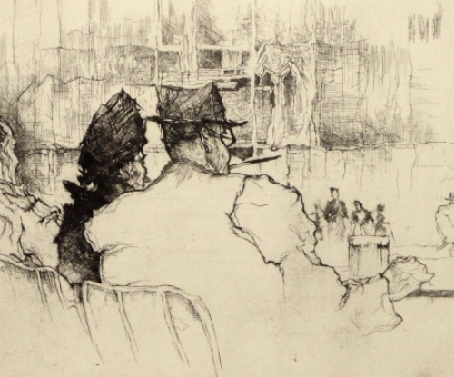 Jules De Bruycker Belgian etcher Etching in mint condition