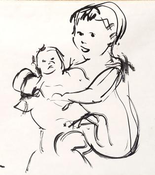 Meisje et pop van Albert De Deken