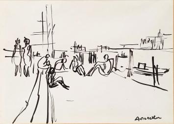 Kunstwerkje op papier van Albert De Deken