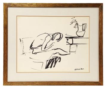 Gesigneerde tekening van de Belgische kunstenaar Albert De Deken