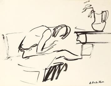 Kunstwerkje op papier van Albert De Deken