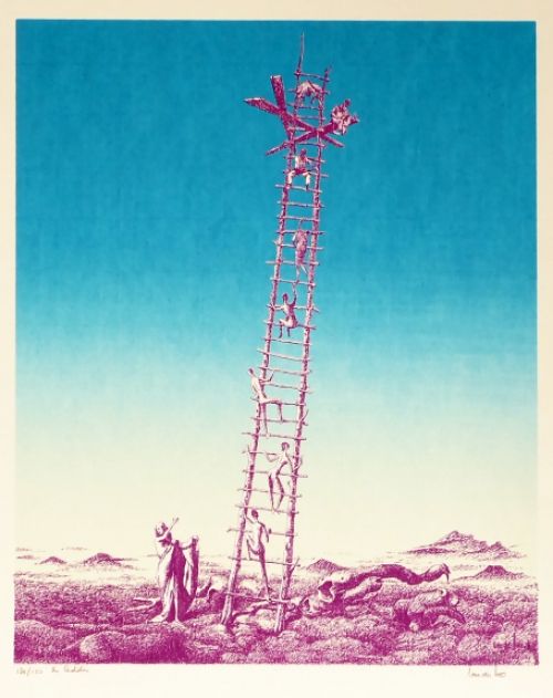 Litho van Jan van der loo de ladder