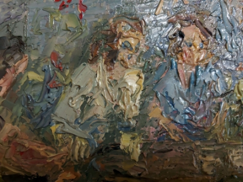 Keuvelend aan een tafel