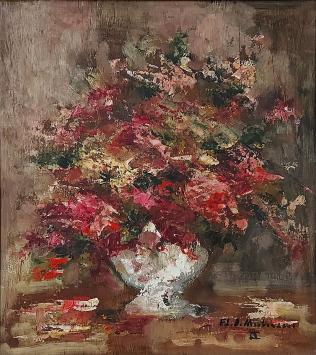 Bloemen op tafel van Edmond de Meulenaere