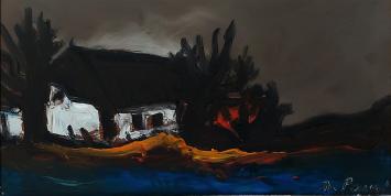 G. De Pauw met schilderij op papier