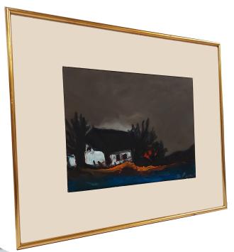 Witte hoeve bij nacht