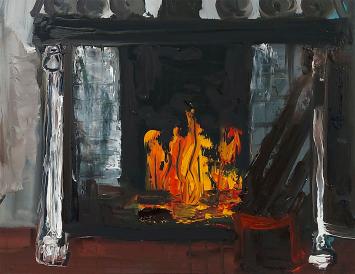 G. De Pauw met schilderij op papier